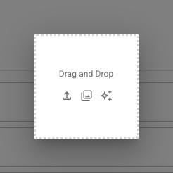 FlowerBuddy image picker dialog over Account Settings, showing the Drag and Drop area and image-selection icons before a profile image is chosen.